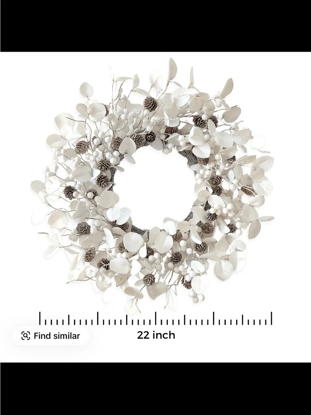 White Eucalyptus Wreath - Home Holiday Decorative Front Door Wreath